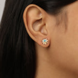 Sunset Tide' Turquoise & Rose Quartz Silver Earrings