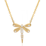Wings of Dawn Dragonfly Silver Necklace