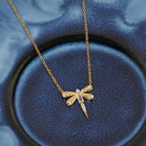Wings of Dawn Dragonfly Silver Necklace