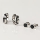 Night Gloss Silver Earrings