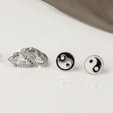Yin Yang  Silver Silver Earrings