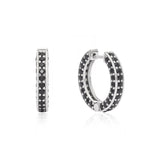 Midnight Trail Black Spinel 925 Silver Huggies