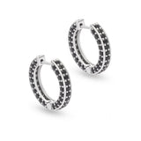 Midnight Trail Black Spinel 925 Silver Huggies