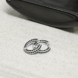 Midnight Trail Black Spinel 925 Silver Huggies
