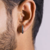 Midnight Trail Black Spinel 925 Silver Huggies