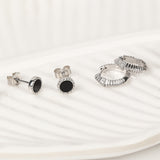 Lunar Crest Silver Huggies