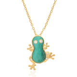 Verdant Trace Green Malachite Silver Necklace