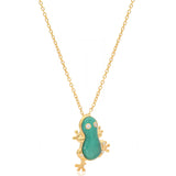 Verdant Trace Green Malachite Silver Necklace