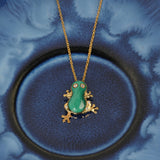 Verdant Trace Green Malachite Silver Necklace