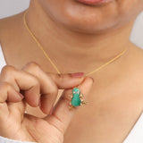 Verdant Trace Green Malachite Silver Necklace