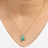 Verdant Trace Green Malachite Silver Necklace