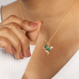 Forest Echo Green Malachite Silver Necklace