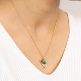 Forest Echo Green Malachite Silver Necklace