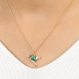 Forest Echo Green Malachite Silver Necklace