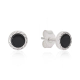 Noir Pulse Black Onyx Silver Earrings