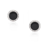 Noir Pulse Black Onyx Silver Earrings