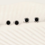 Noir Pulse Black Onyx Silver Earrings