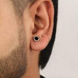 Noir Pulse Black Onyx Silver Earrings
