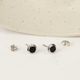 Shadow Gleam Black Onyx Silver Earrings