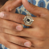 Noir Crest – Black Onyx Silver Ring