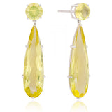 Lemon Gleam'  Lemon Quartz 925 Silver Drop Earrings