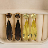 Lemon Gleam'  Lemon Quartz 925 Silver Drop Earrings