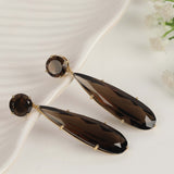 Smoky Aura'  Smoky Quartz 925 Silver  Earrings