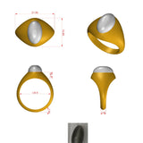 Moonlit Gaze' Cat's Eye 925 Silver Ring