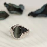 Moonlit Gaze' Cat's Eye 925 Silver Ring