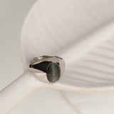 Moonlit Gaze' Cat's Eye 925 Silver Ring