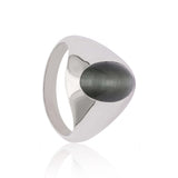 Moonlit Gaze' Cat's Eye 925 Silver Ring
