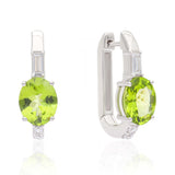 Peridot Whispers 925 Silver Hoop Earring