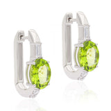 Peridot Whispers 925 Silver Hoop Earring