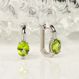 Peridot Whispers 925 Silver Hoop Earring