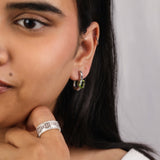 Peridot Whispers 925 Silver Hoop Earring