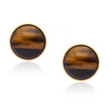 Ember Stripe' Tiger's Eye 925 Silver Earrings