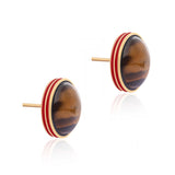 Ember Stripe' Tiger's Eye 925 Silver Earrings
