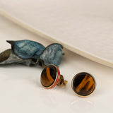 Ember Stripe' Tiger's Eye 925 Silver Earrings