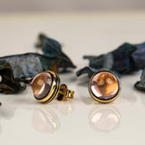 Blush Noir' Rose Quartz 925 Silver Earrings