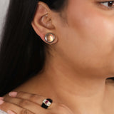 Blush Noir' Rose Quartz 925 Silver Earrings