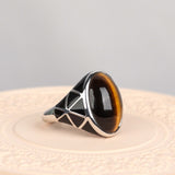 Wild Ember Natural Tiger’s Eye Gemstone Ring