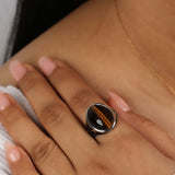 Wild Ember Natural Tiger’s Eye Gemstone Ring