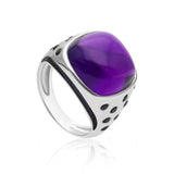 Royal Eclipse' African Amethyst 925 Silver Ring