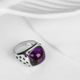 Royal Eclipse' African Amethyst 925 Silver Ring