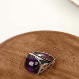 Royal Eclipse' African Amethyst 925 Silver Ring