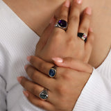 Royal Eclipse' African Amethyst 925 Silver Ring