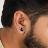 Midnight Sky Cross' Black Onyx  925 Silver Studs