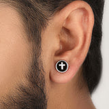 Midnight Sky Cross' Black Onyx  925 Silver Studs