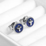 Lapis Horizon Cross 925 Silver Studs