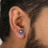 Lapis Horizon Cross 925 Silver Studs